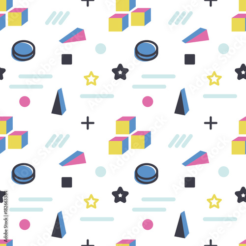 Geometric abstract vector background color pattern. Hipster fashion Memphis style