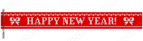 happy new year knitted bow