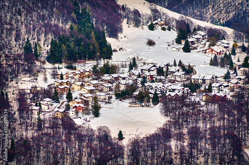 Mountain village in Trento,Italy photo