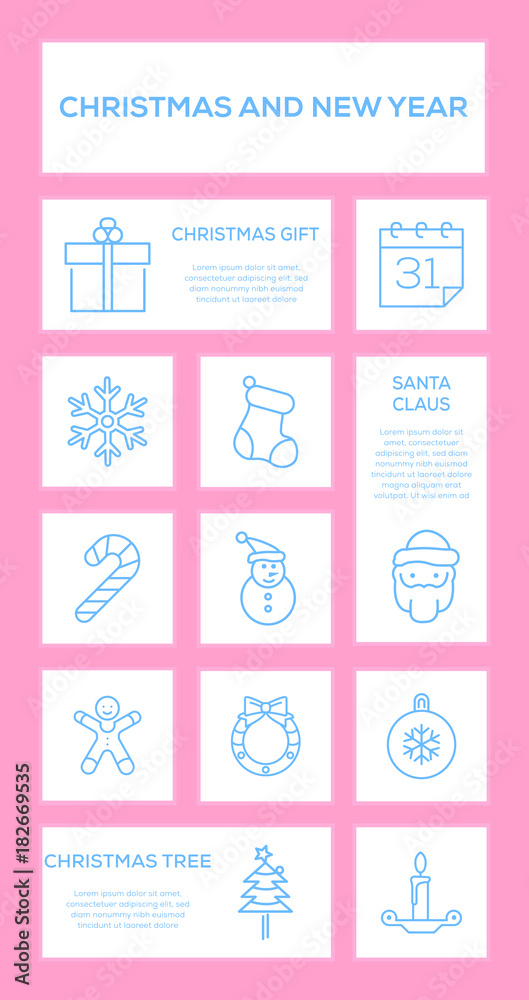 Christmas and New Year Icon Set Christmas and New Year Icon Set
