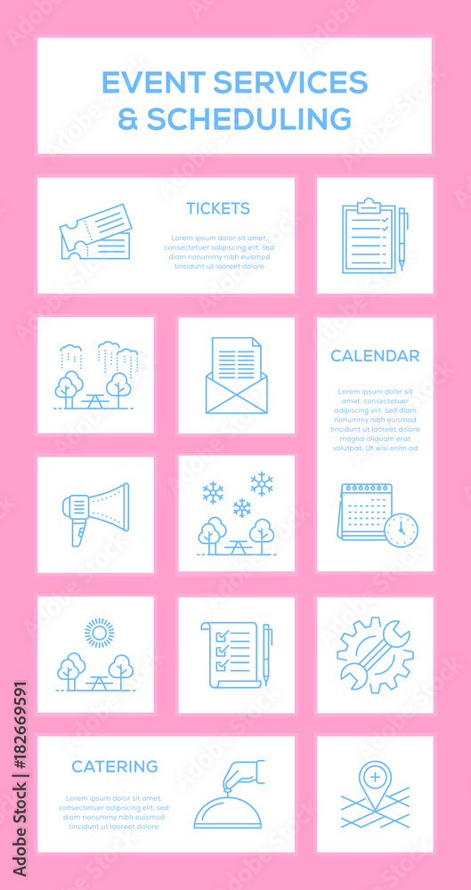 Event Services And Scheduling Icon Set