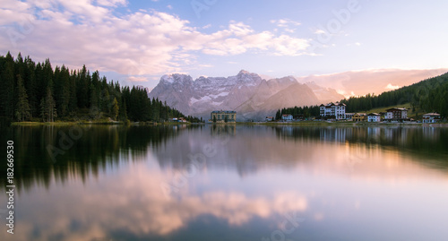 Lake Misurina in Dolomites, Italy © exzozis