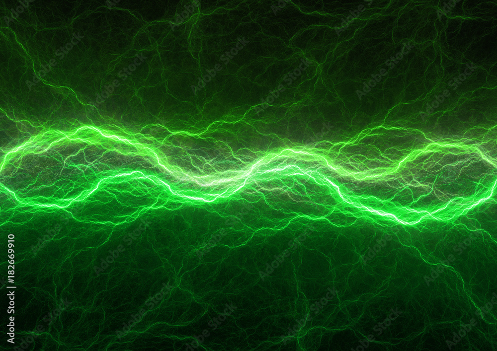 Fototapeta premium Green power, plasma and power background