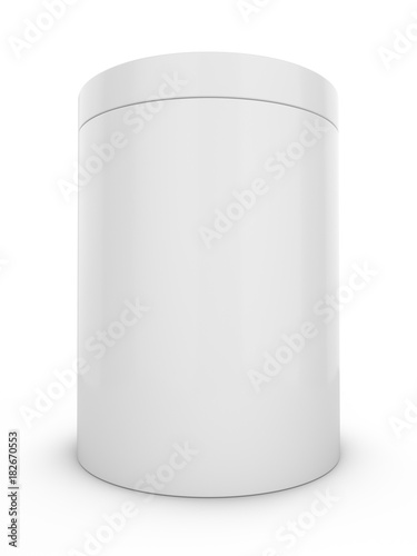 3D Rendering Blank Advertising cylinder on white background