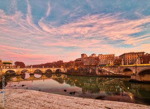 Photography sunset on bridges of Rome