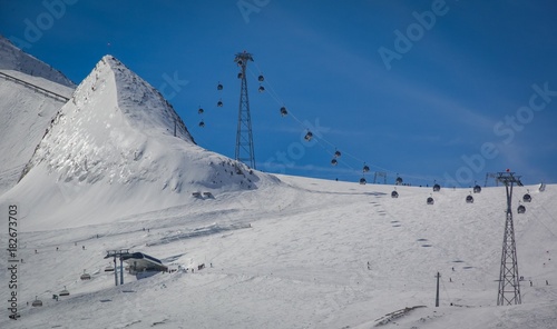 Overview of Austrian ski resort in the Alps © Mathieu