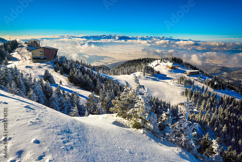 Mountain ski resort, Romania,Transylvania, Brasov, Poiana Brasov, Postavarul Mountains