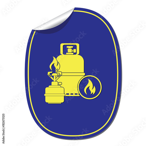 Camping stove with gas bottle icon