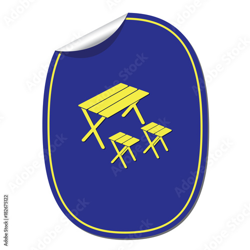 Camping table and stool icon
