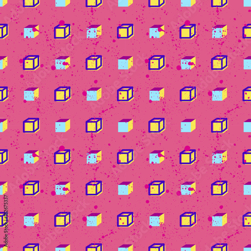 Geometric abstract vector background color pattern. Hipster fashion Memphis style