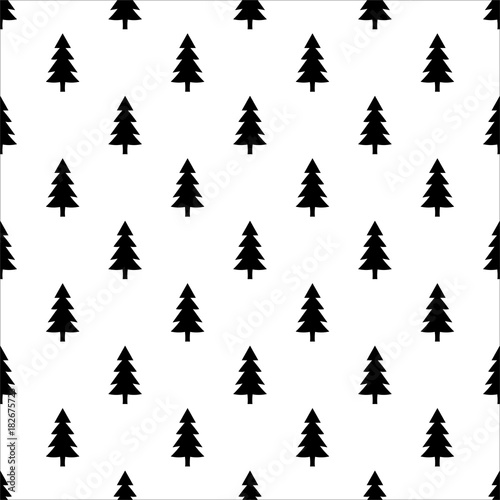 Seamless pattern with firtree silhouette. Christmas paper design