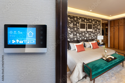 smart screen with smart home with modern bedroom