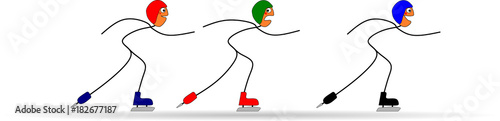 Strichmännchen beim Eisschnelllauf
