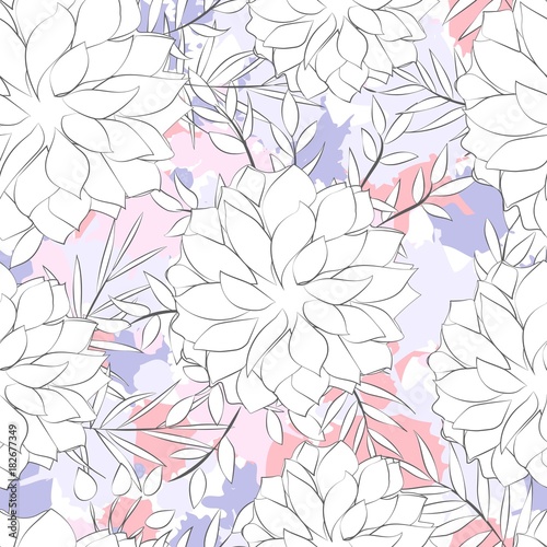 seamless pattern with flowers on a colored background  vector illustration