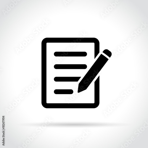 pencil with paper icon