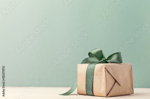 Presents wrapped in craft paper photo