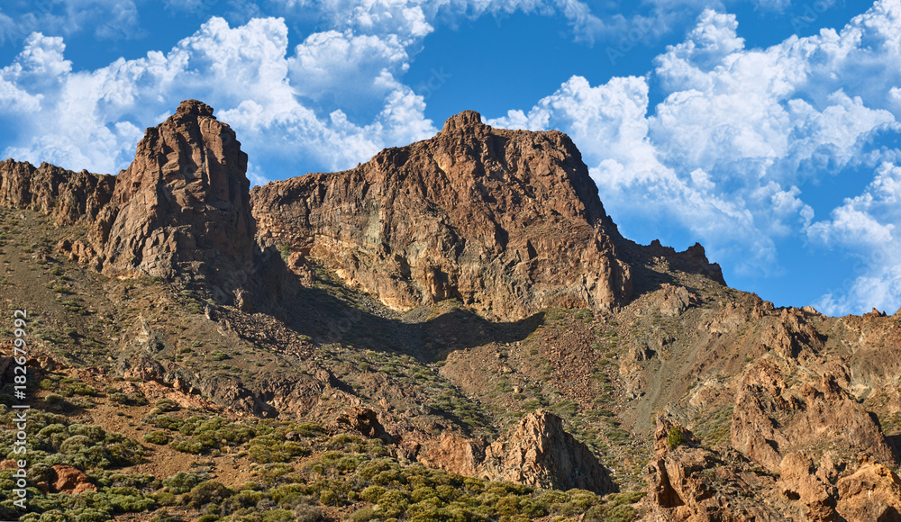 Landscape with mount Teide, volcano Teide and lava scenery in Teide National Park - Tenerife, Canary Islands Landscape with mount Teide, volcano Teide and lava scenery in Teide National Park - Tenerife, Canary Islands