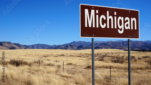 Michigan brown road sign