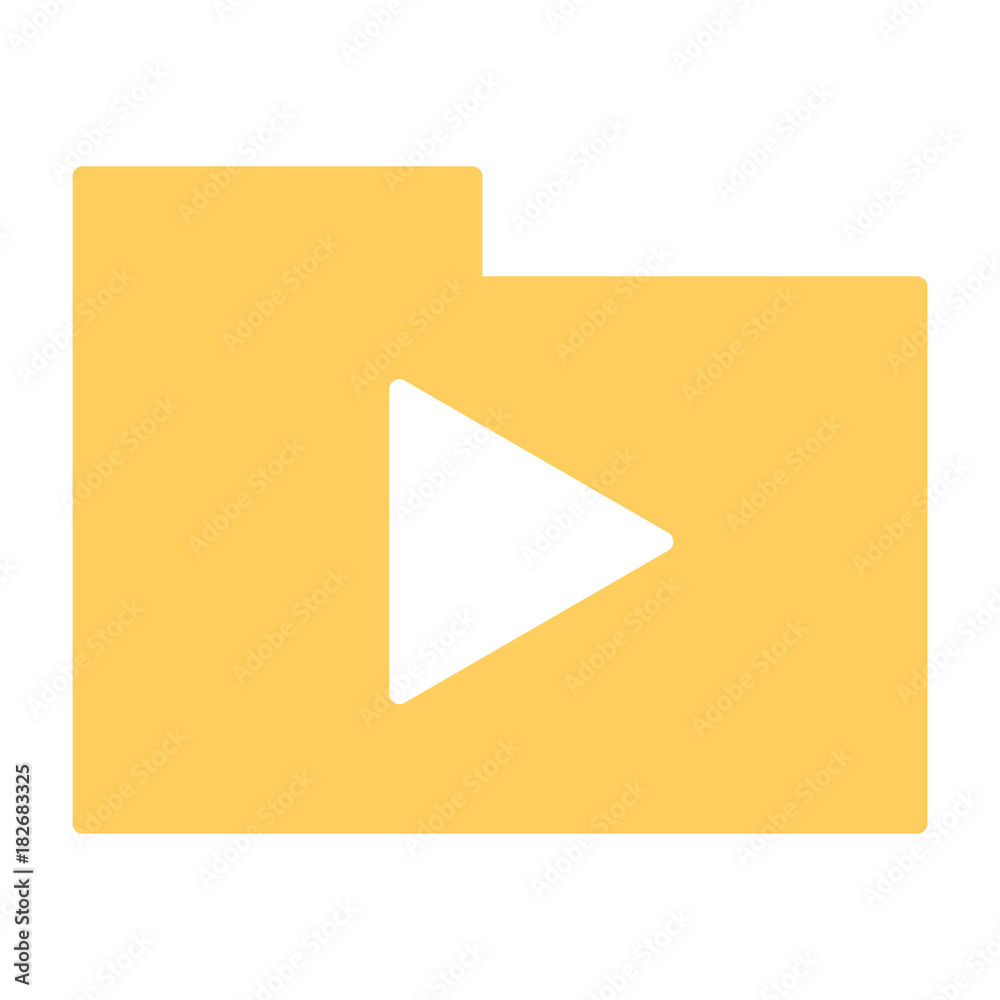 Folder with play button silhouette icon. Vector pictogram Folder with play button silhouette icon. Vector pictogram