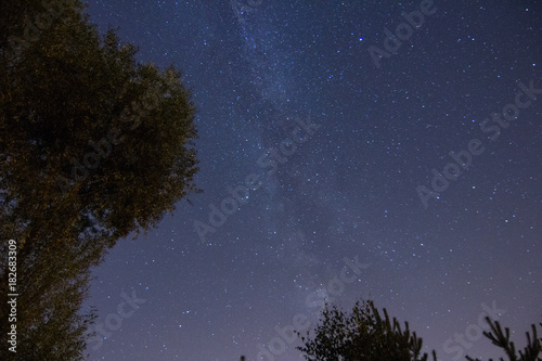 Milky way stars sky rural landscape