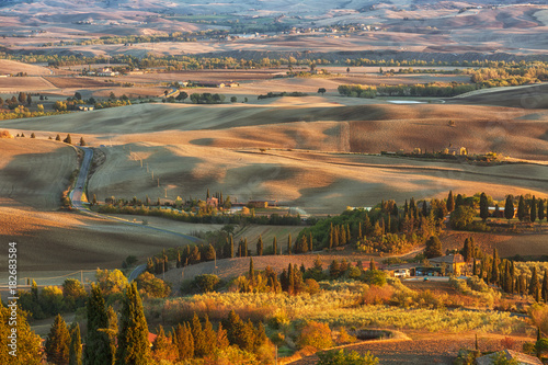 Beautiful autumn rural landscape of Tuscany