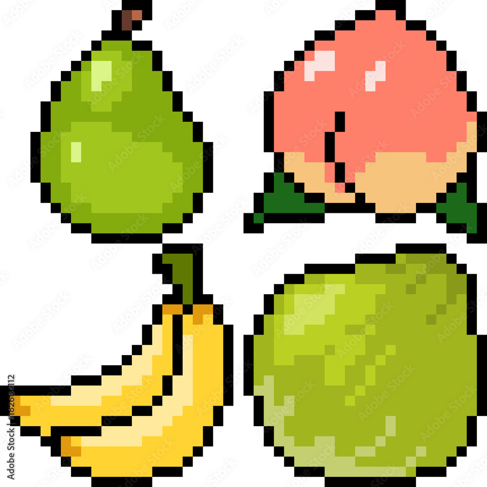 Fototapeta vector pixel art fruit