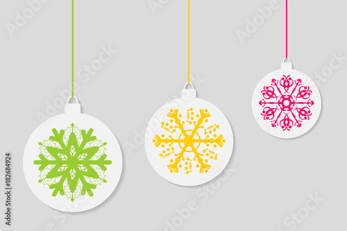background ornaments and snow