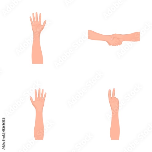 Sign Language cartoon icons in set collection for design.Emotional part of communication vector symbol stock web illustration.
