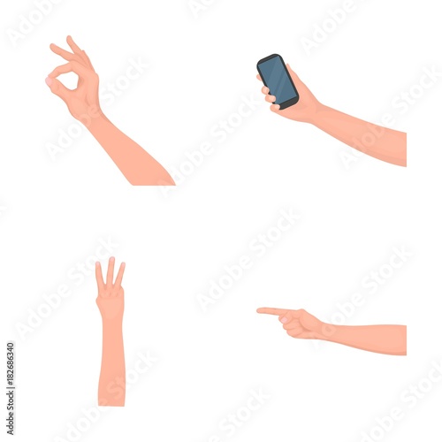 Sign Language cartoon icons in set collection for design.Emotional part of communication vector symbol stock web illustration.