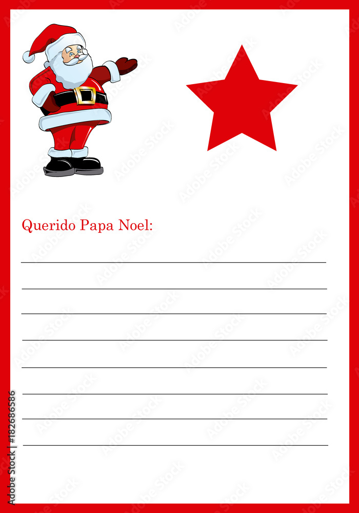 Vetor de Carta a Papa Noel (Santa Claus) en vector do Stock | Adobe Stock