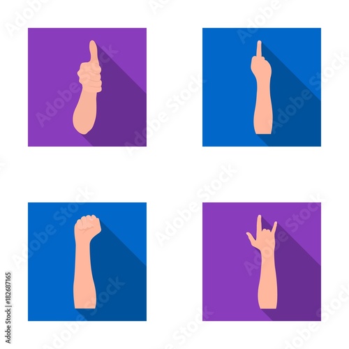 Sign Language flat icons in set collection for design.Emotional part of communication vector symbol stock web illustration.