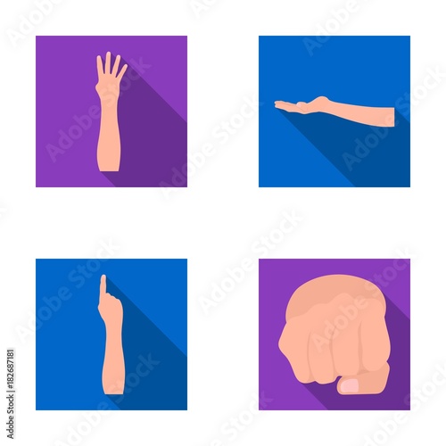 Sign Language flat icons in set collection for design.Emotional part of communication vector symbol stock web illustration.
