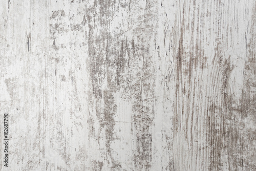 White painted old grunge wooden background, white empty wooden texture © Savvapanf Photo ©
