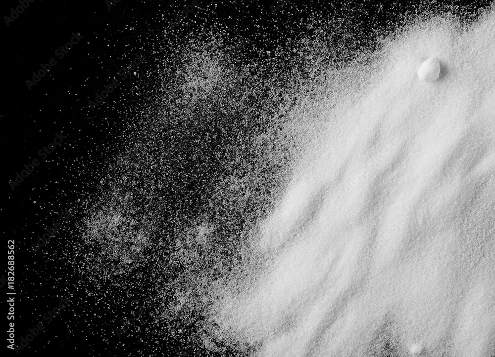 Salt isolated on black background