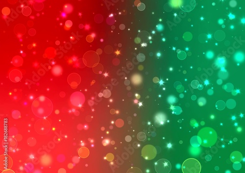 red green white, Christmas color gradient bokeh and glitter glow abstract background idea for Christmas and New year theme use