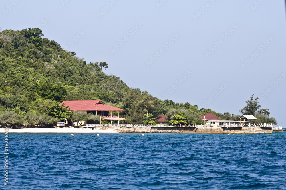 A tropical island off the coast of Pattaya. Pacific Ocean. Thailand.