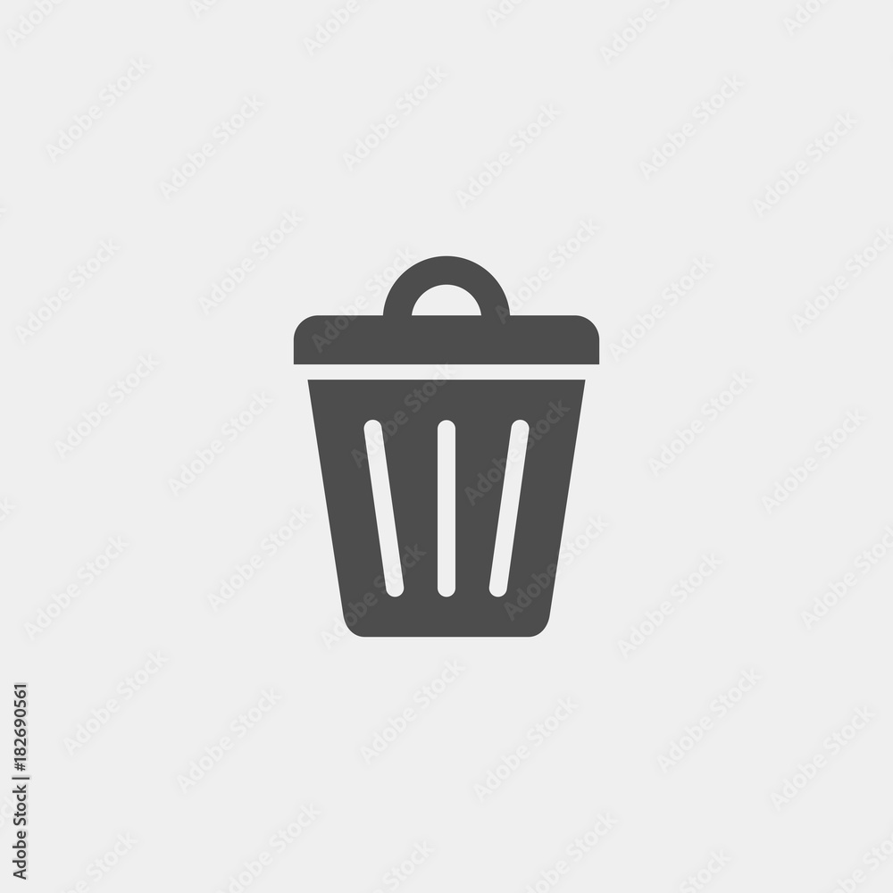 Trashcan flat vector icon Trashcan flat vector icon