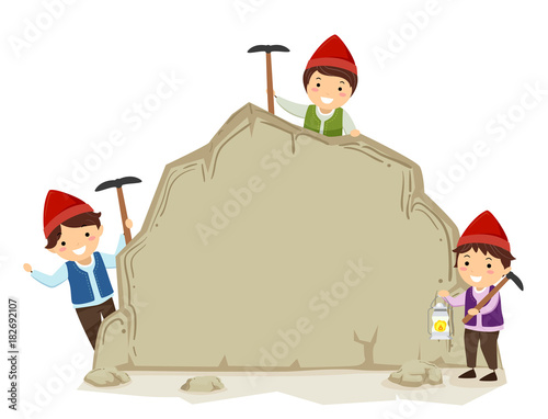 Stickman Kids Dwarves Miner...