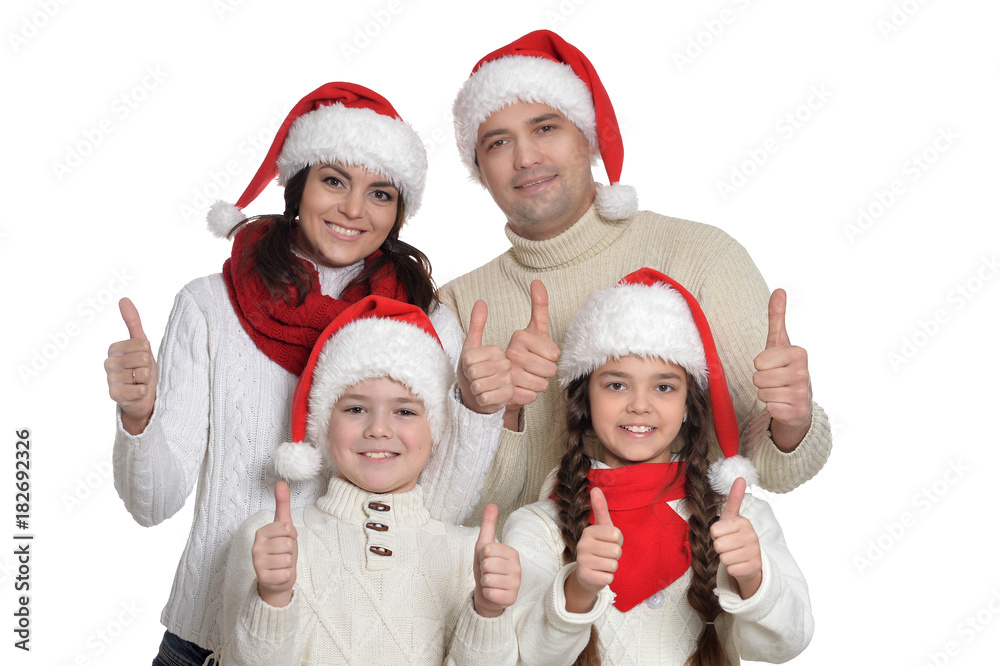 family with kids with thumbs up family with kids with thumbs up
