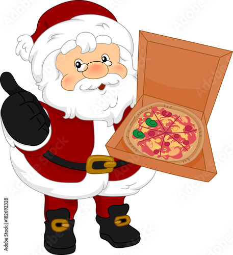 Santa Pizza Ok Illustration