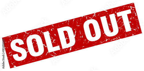 square grunge red sold out stamp