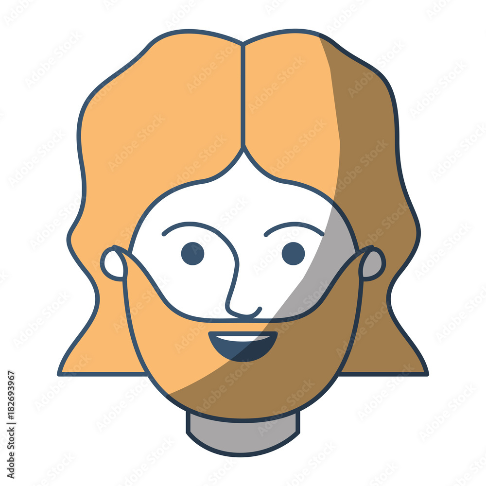 male face with mid length hair and beard in color sections silhouette vector illustration male face with mid length hair and beard in color sections silhouette vector illustration