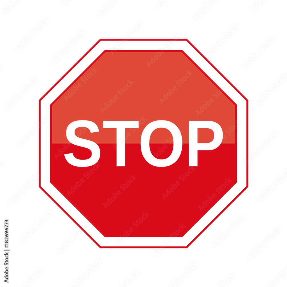 Vector illustration Traffic stop sign graphic isolated on white Vector illustration Traffic stop sign graphic isolated on white