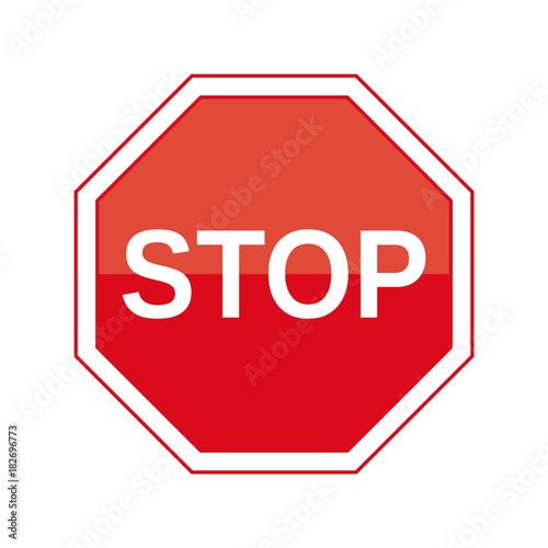 Vector illustration Traffic stop sign graphic isolated on white
