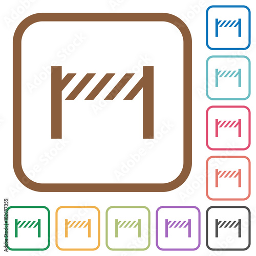 Road closure fence simple icons