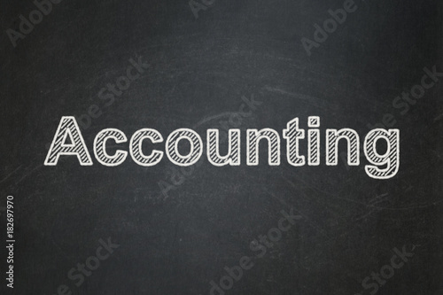 Currency concept: text Accounting on Black chalkboard background