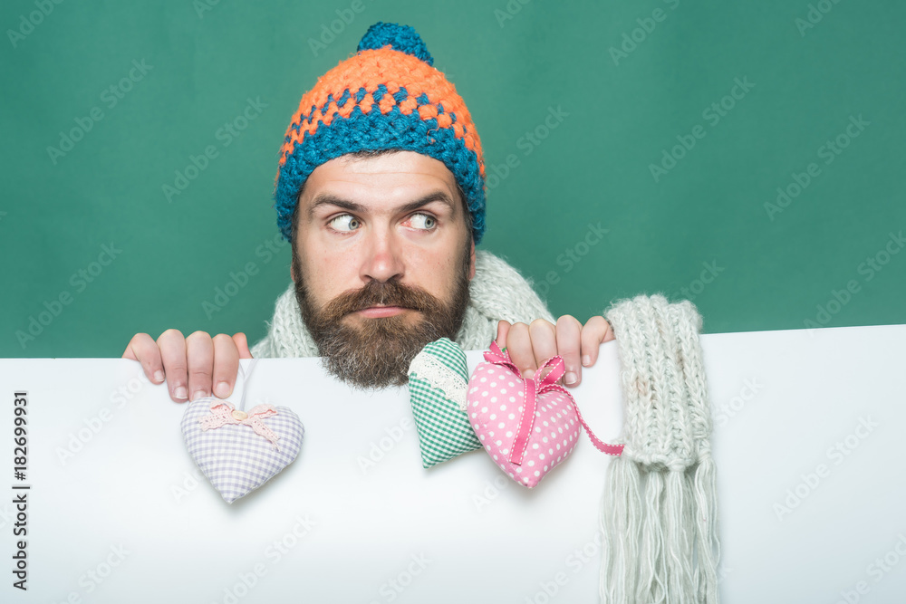 Hipster with heart on green white background. Hipster with heart on green white background.