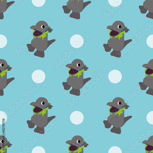 Cute monster background. Seamless pattern.Vector.                                  