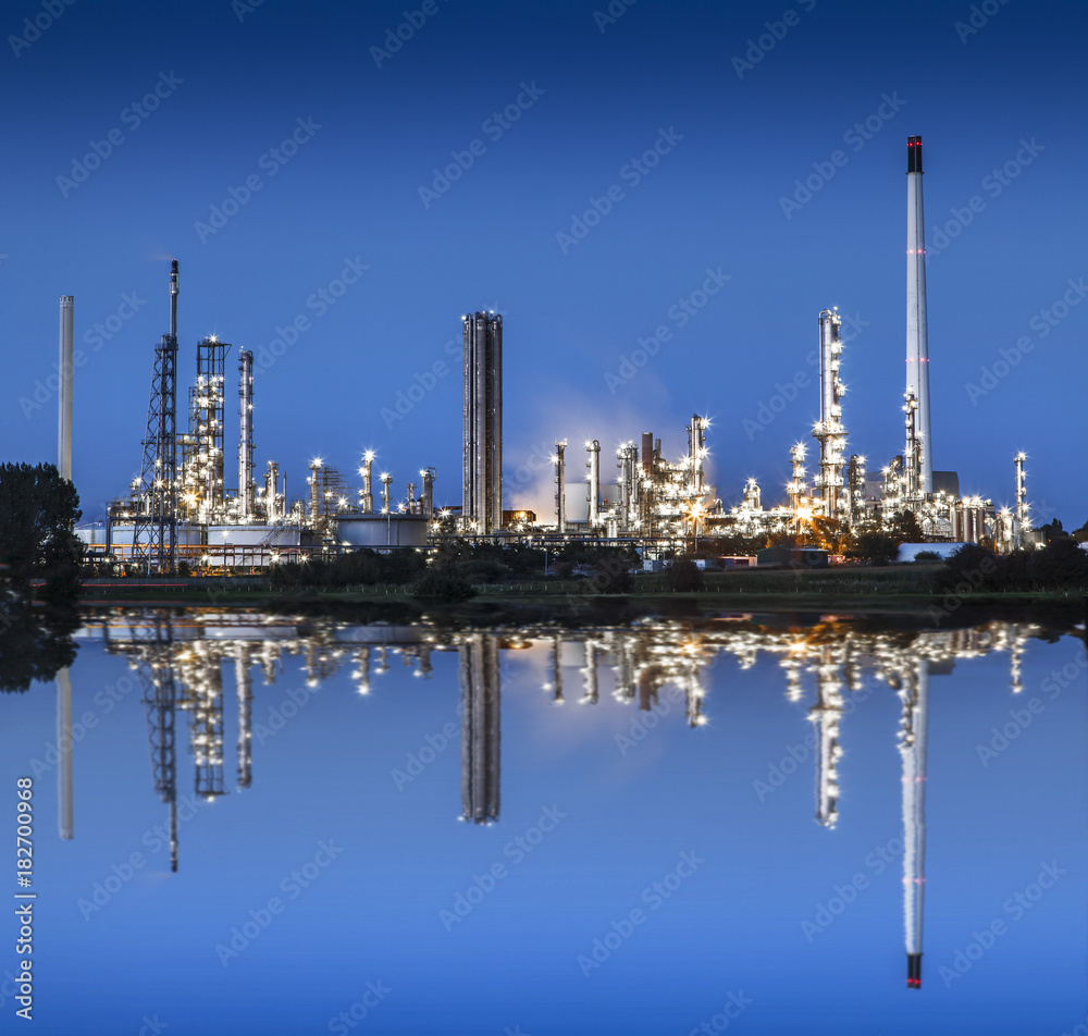 Refinery at night, Germany Refinery at night, Germany