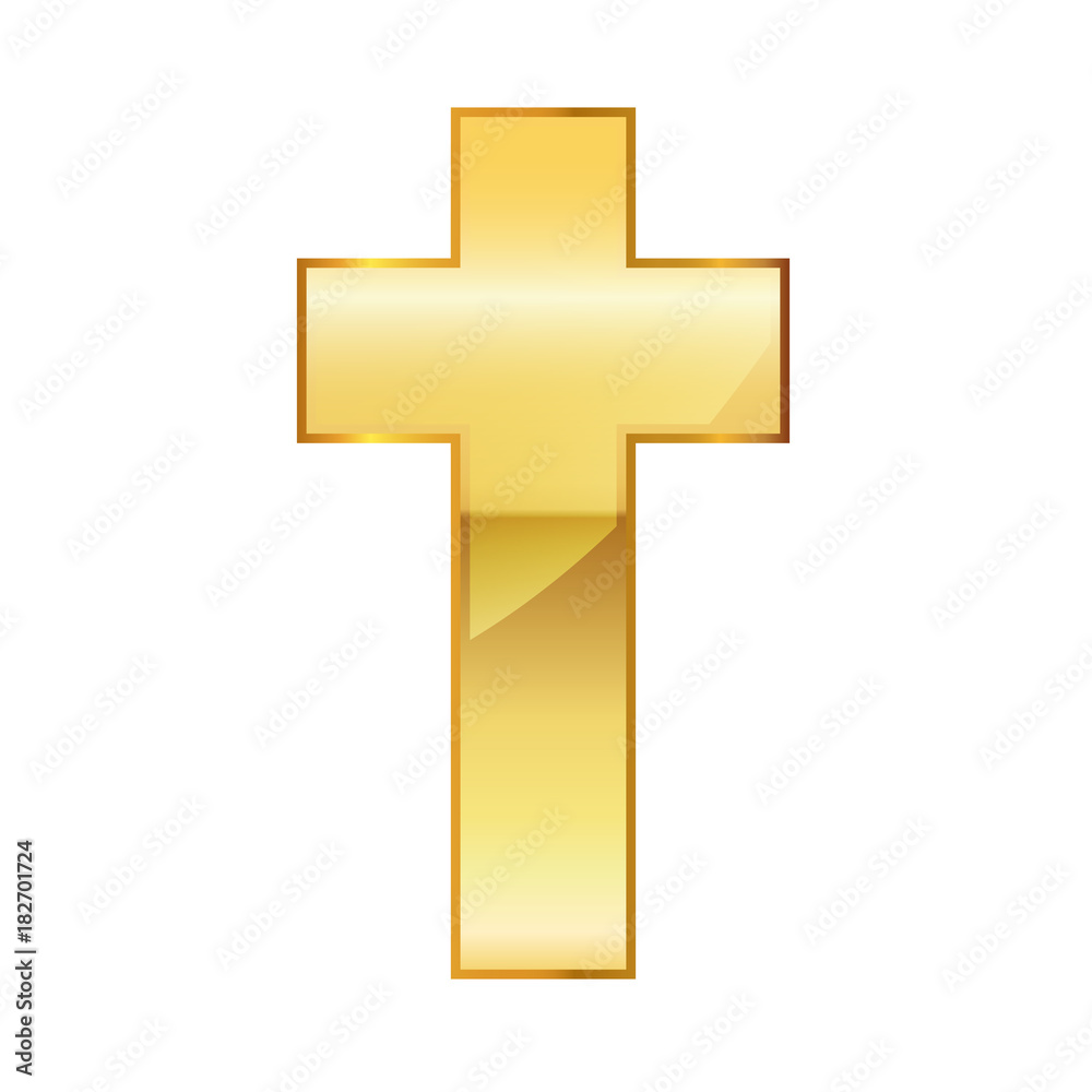 Golden Christian cross. Vector illustration. Golden Christian cross. Vector illustration.